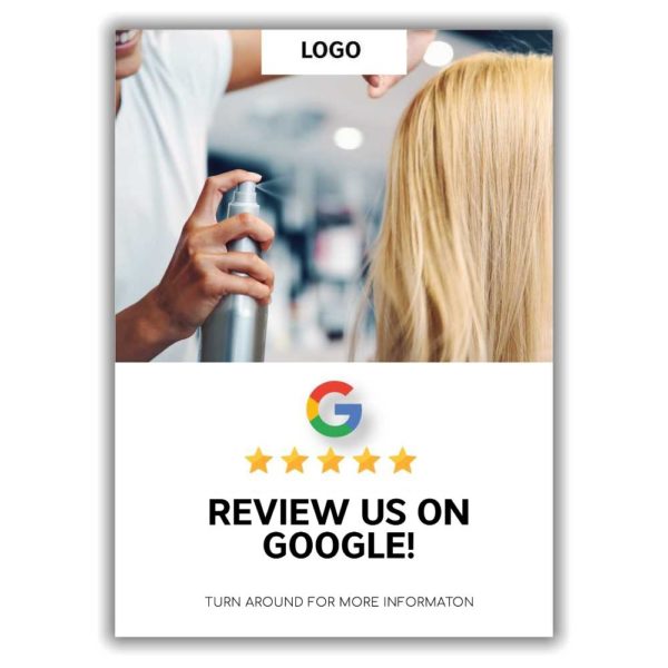 Review us on Google hotel door hanger with Google review QR code