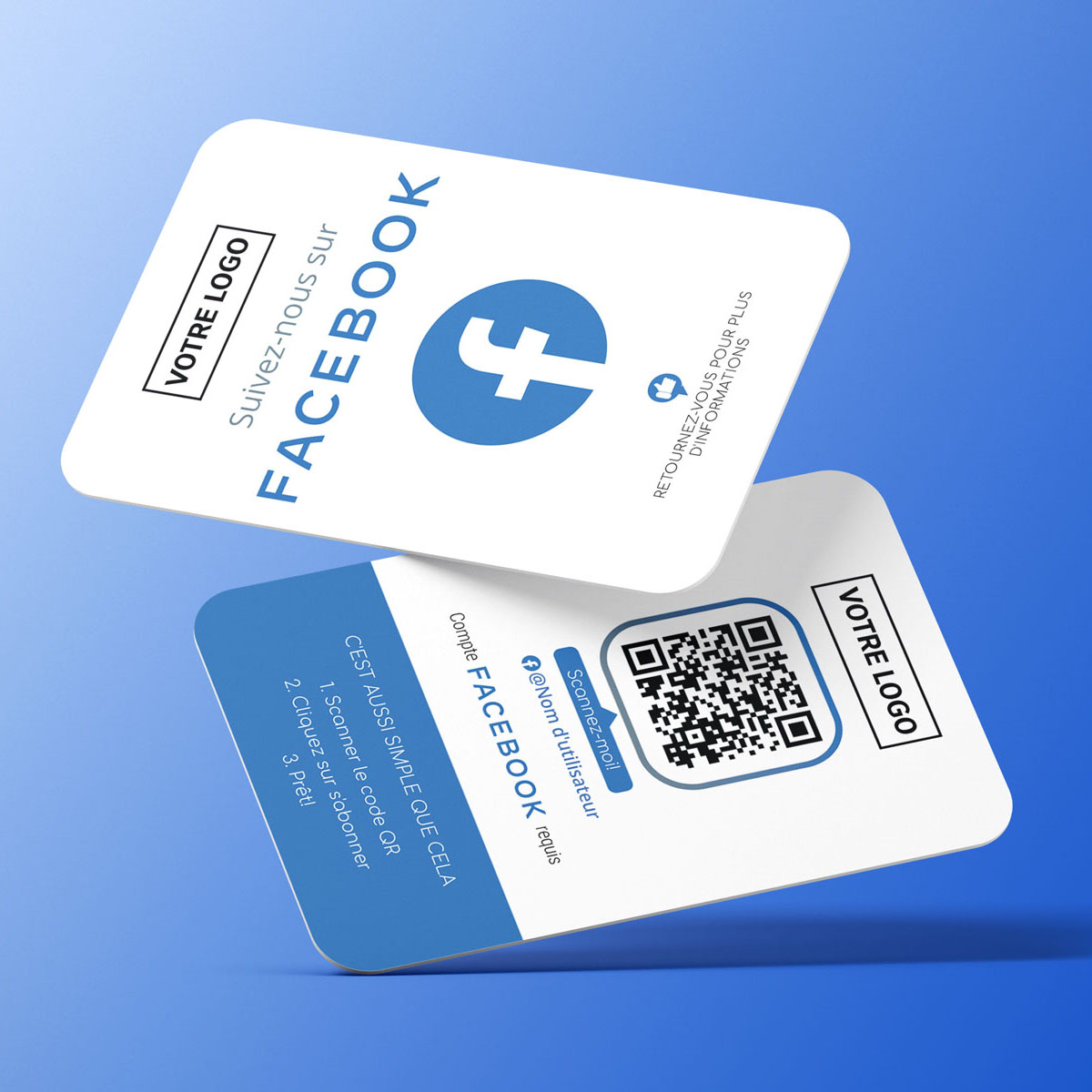 Suis-nous sur Facebook carte de visite