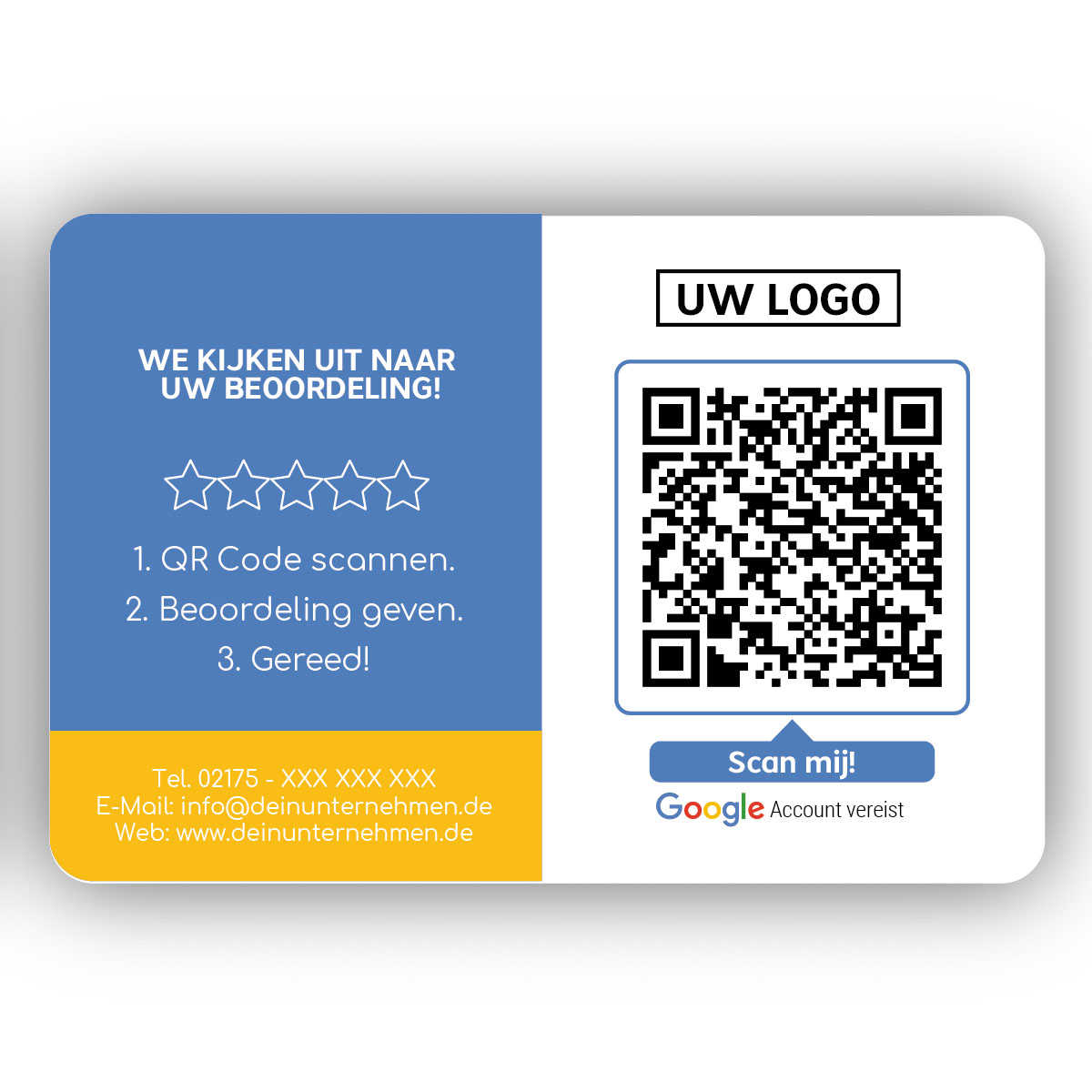 Mangel Omgekeerd Verantwoordelijk persoon Google Review Visitekaartje Pictogram met Google Review QR Code | truzzer