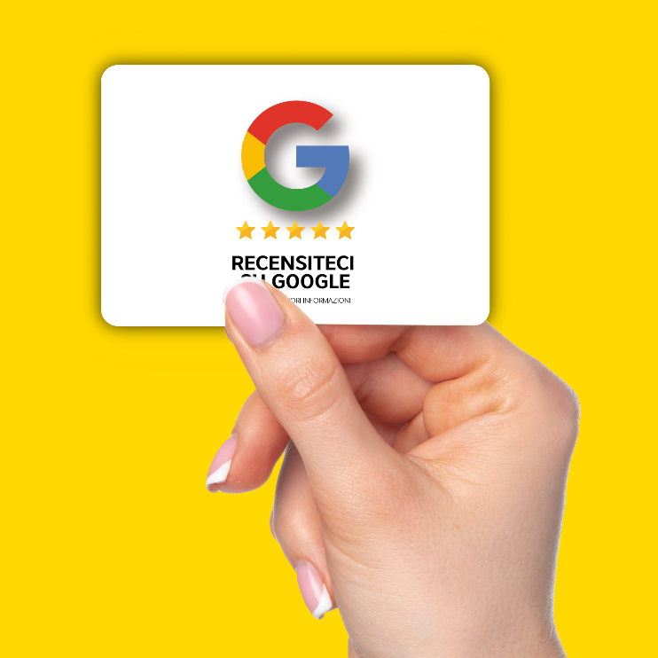 Beautiful female hand holding white business card isolated on white background