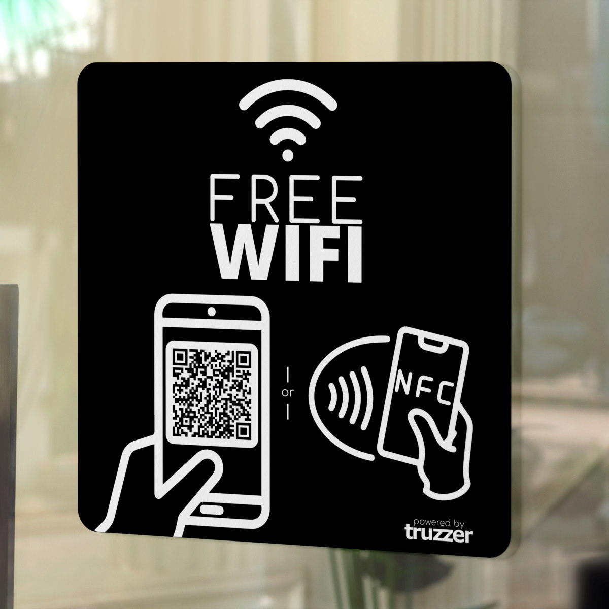 WIFI NFC Sticker Square with QR Code