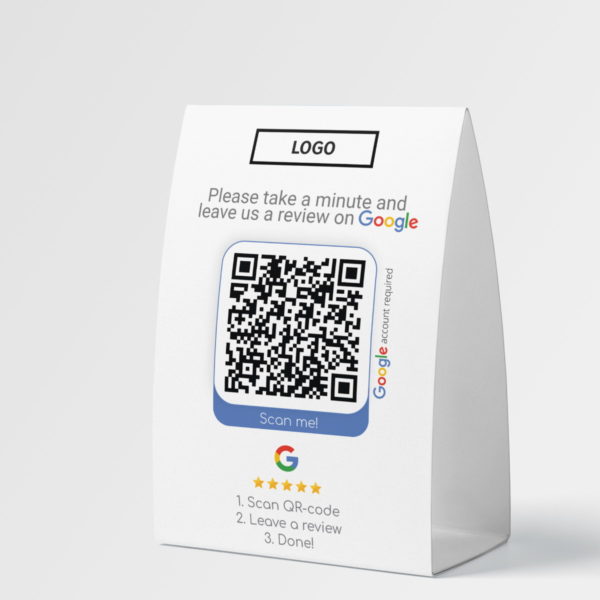 Review us on Google hotel door hanger with Google review QR code