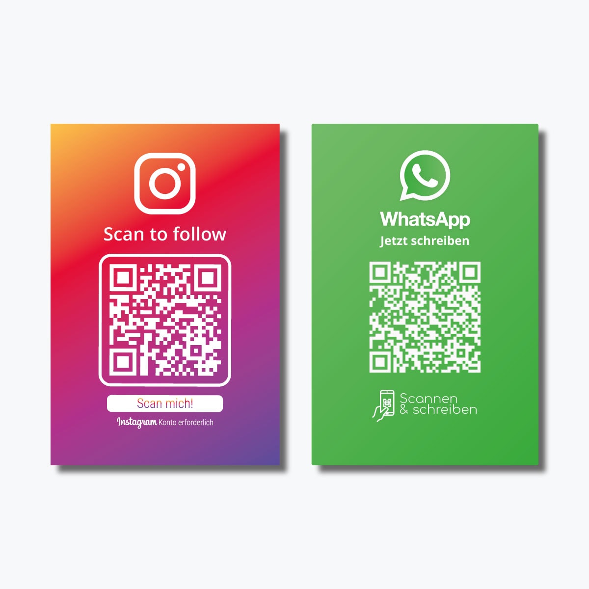 double-social-card-2.jpg Instagram & WhatsApp Starter-visitekaartje - QR-code - Afbeelding 1