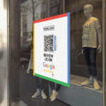 Review us on Google Sticker Square with Google review QR code