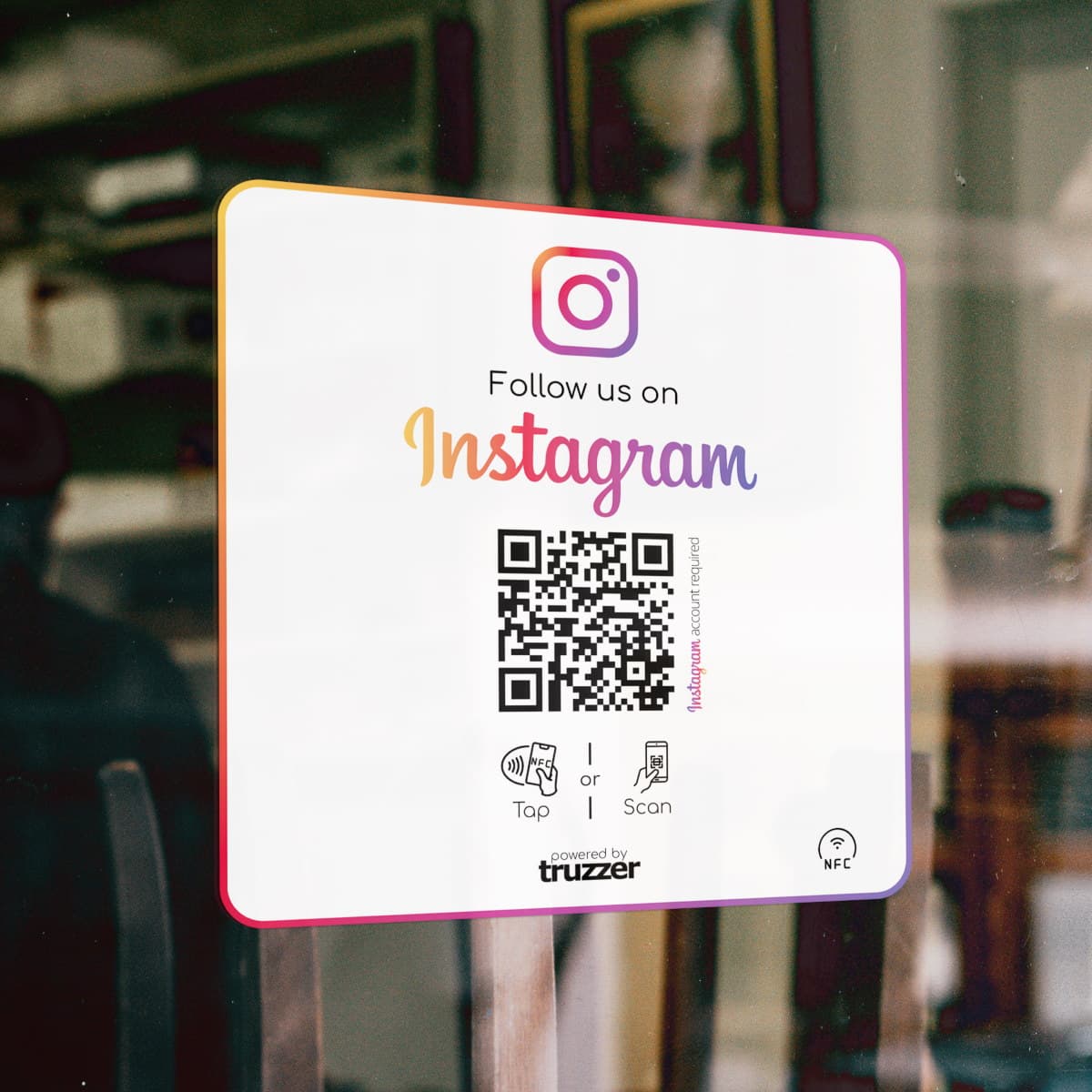 folllow-us-on-instagram-nfc-qr-code-sticker-truzzer-truzzer-border-2-1.jpg Instagram NFC Klistermärke "Square" med Instagram QR-kod - Bild 1