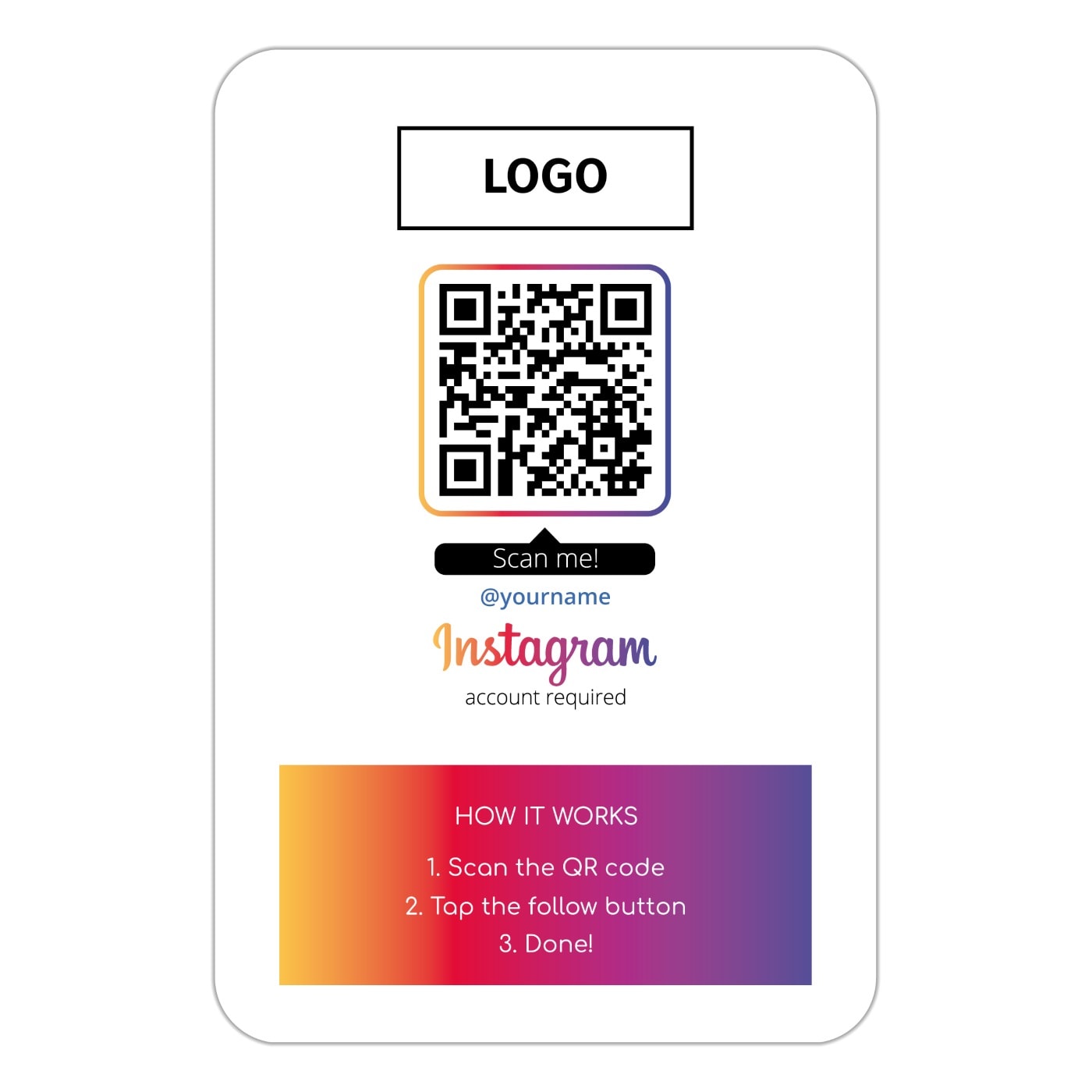 Follow us on Instagram business card "Clean" - Bilde 3