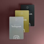 Śledź nas na Instagram metalowa wizytówka NFC „Tap”
