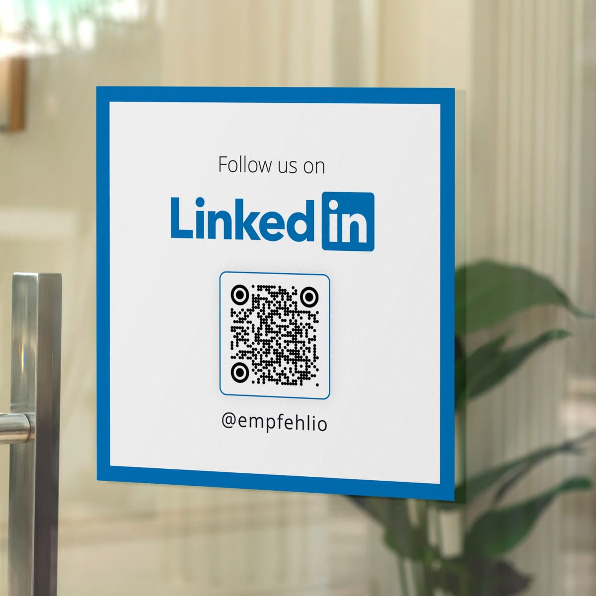 følg os på linkedin sticker square s LinkedIn Square Sticker