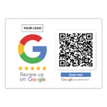 Review us on Google Sticker with QR code rectangle with Google Review QR Code - Image 2