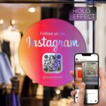 Instagram QR-kodeklistermærke "Følg os" – rund (hologramudgave) - Billede 3